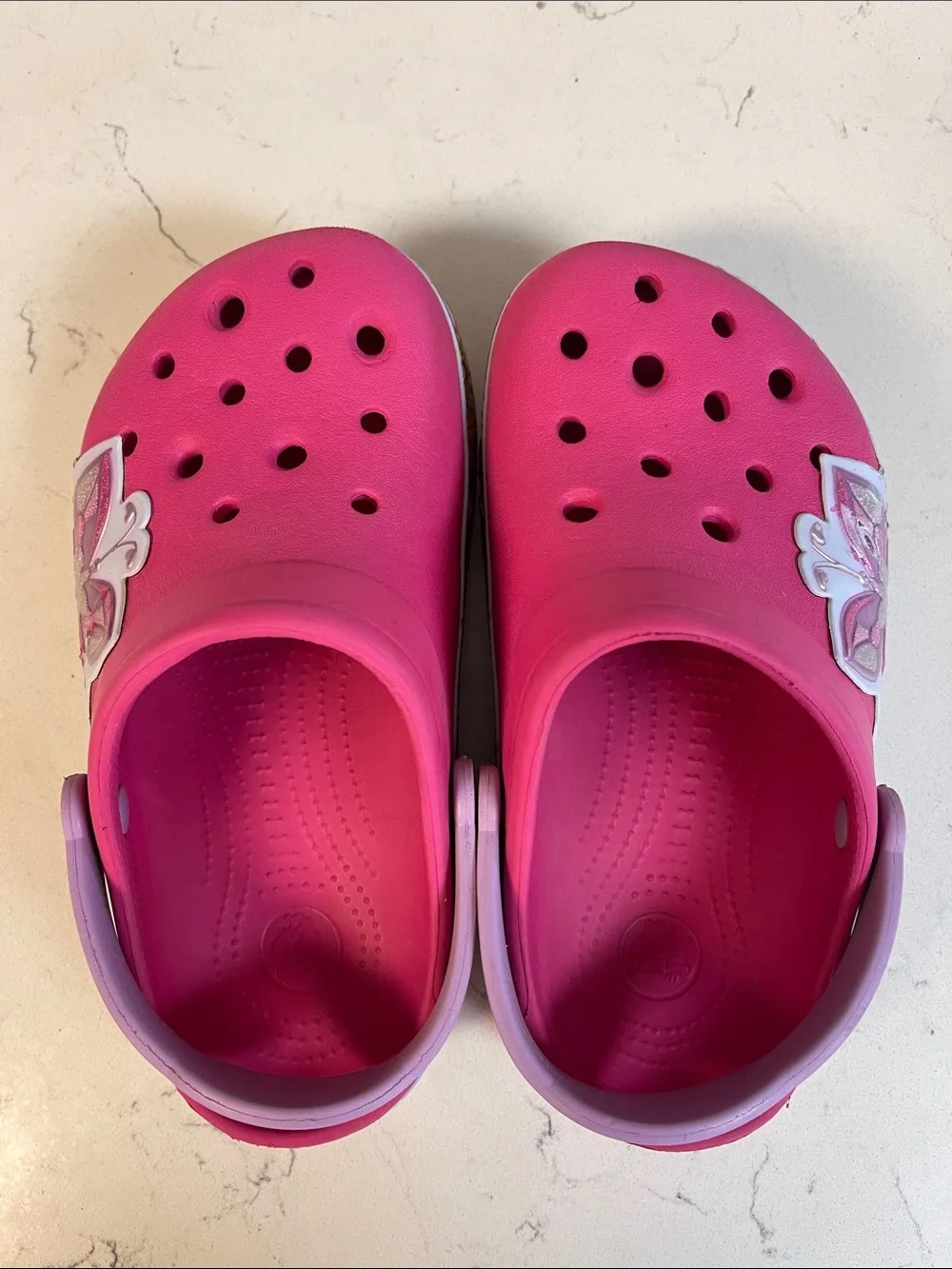 Crocs Kids' Crocband Butterfly Clogs Candy Pink Size 1 Junior Style # 202664